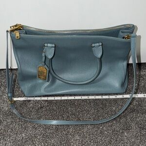Ralph Lauren Teal Tote Bag with Gold Accents